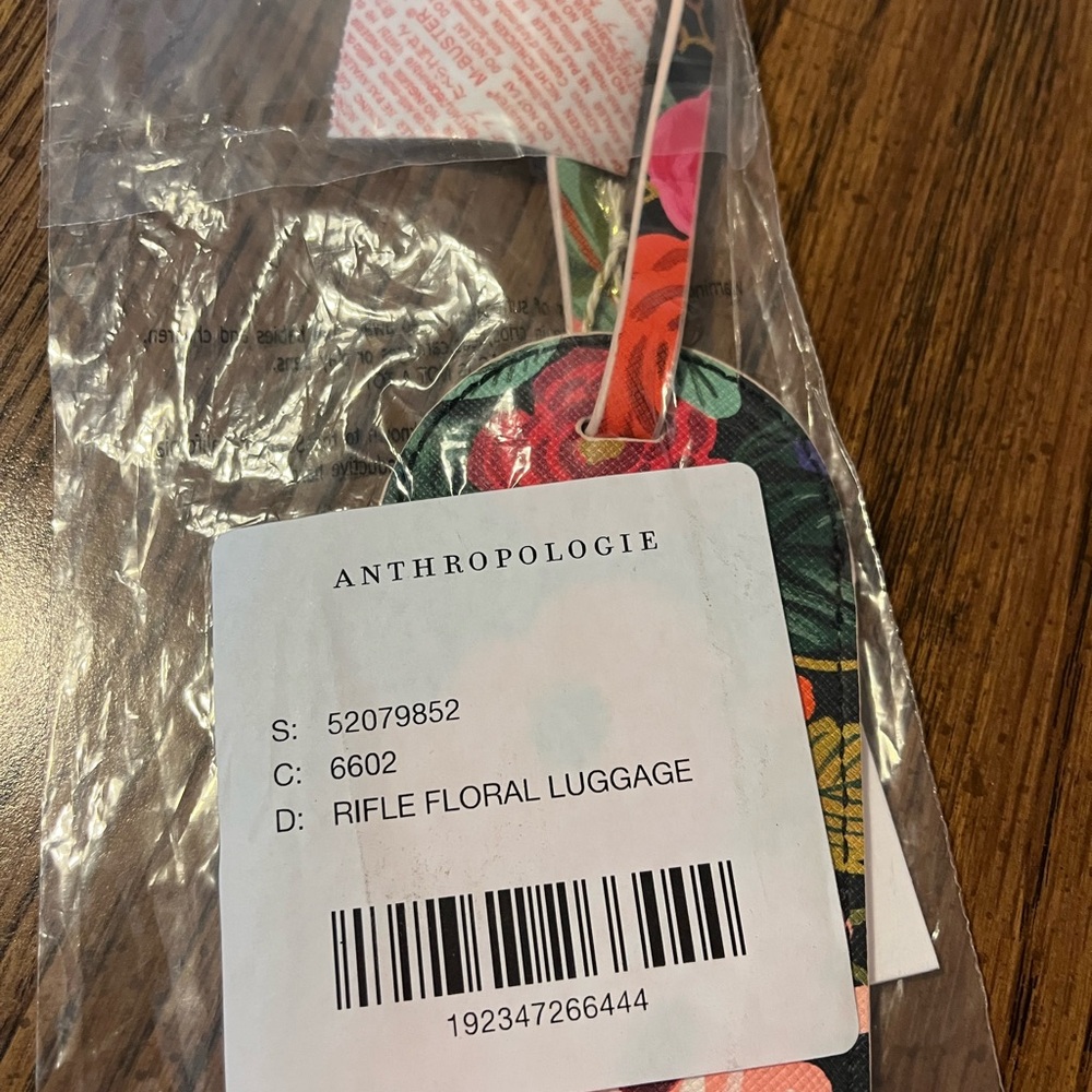 Anthropologie x Rifle Paper Company Floral Luggage Tag